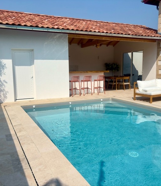Réalisation pool house et terrasse - Briscous | JDC Maçonnerie
